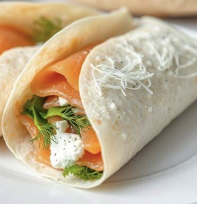 Gegrilde wrap zalm en boursin